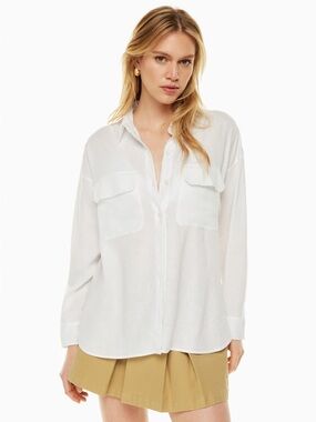 ARITZIA Wilfred Free Steady Linen Utility Shirt in White size Large